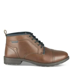Bottines MARRON Homme CUIR Motif Uni A Enfiler