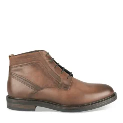 Bottines MARRON Homme CUIR Motif Uni A Enfiler