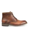 Bottines MARRON Homme CUIR Motif Uni Lacets