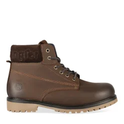 Bottines MARRON Homme CUIR Motif Uni Lacets