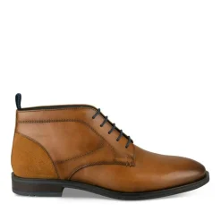 Bottines MARRON Homme CUIR Motif Uni Lacets