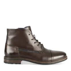 Bottines MARRON Homme CUIR Motif Uni Lacets