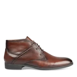 Bottines MARRON Homme CUIR Motif Uni Lacets