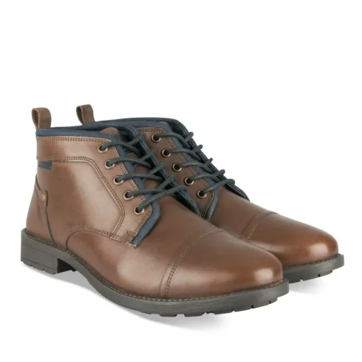 Bottines MARRON Homme CUIR Motif Uni A Enfiler