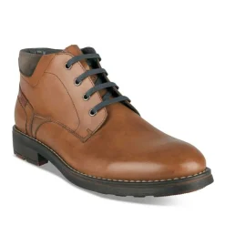 Bottines MARRON Homme CUIR Motif Uni Lacets