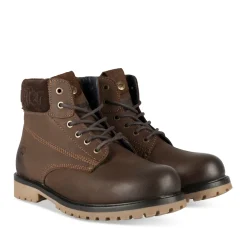 Bottines MARRON Homme CUIR Motif Uni Lacets