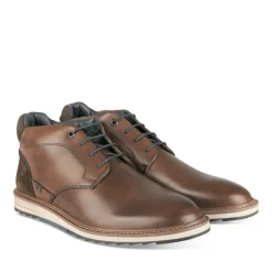 Bottines MARRON Homme CUIR Motif Uni Lacets