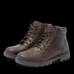Bottines MARRON Homme CUIR Motif Uni Fermeture éclair