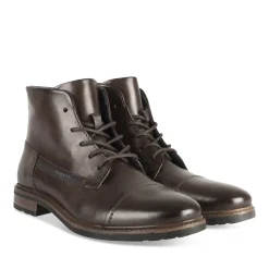 Bottines MARRON Homme CUIR Motif Uni Lacets