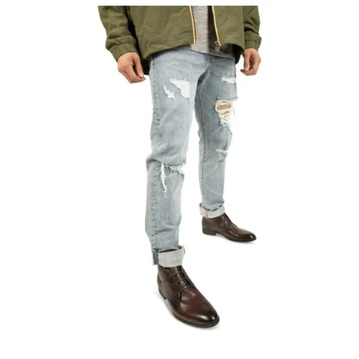 Bottines MARRON Homme CUIR Motif Uni Lacets