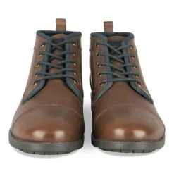 Bottines MARRON Homme CUIR Motif Uni A Enfiler