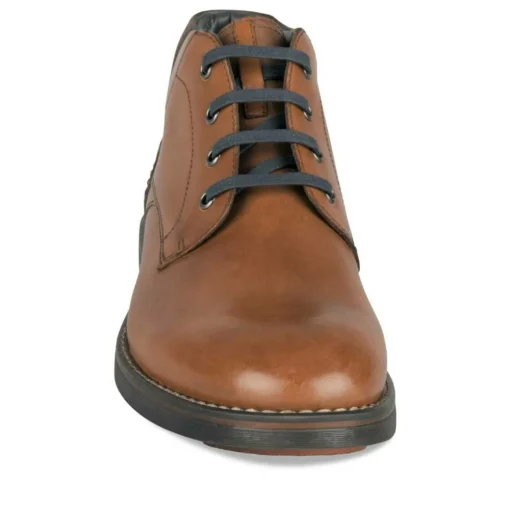 Bottines MARRON Homme CUIR Motif Uni Lacets