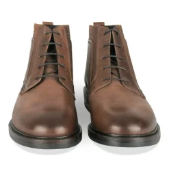 Bottines MARRON Homme CUIR Motif Uni A Enfiler
