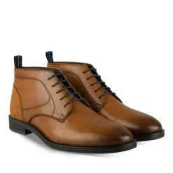 Bottines MARRON Homme CUIR Motif Uni Lacets
