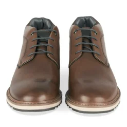 Bottines MARRON Homme CUIR Motif Uni Lacets