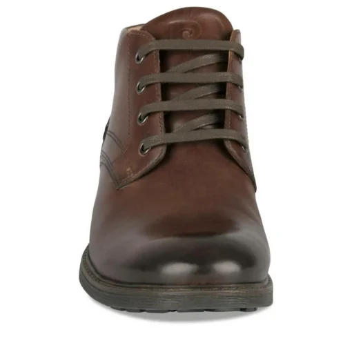 Bottines MARRON Homme CUIR Motif Uni Lacets
