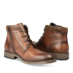 Bottines MARRON Homme CUIR Motif Uni Lacets