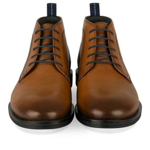 Bottines MARRON Homme CUIR Motif Uni Lacets