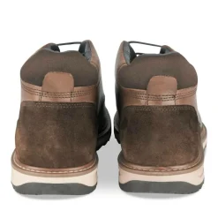 Bottines MARRON Homme CUIR Motif Uni Lacets