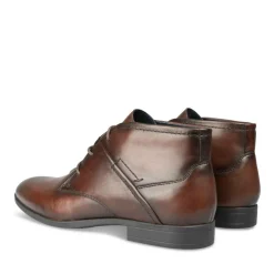 Bottines MARRON Homme CUIR Motif Uni Lacets