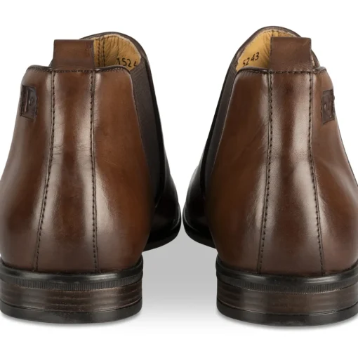 Bottines MARRON Homme CUIR Motif Uni A Enfiler
