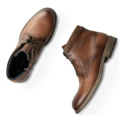 Bottines MARRON Homme CUIR Motif Uni Lacets