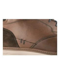 Bottines MARRON Homme CUIR Motif Uni Lacets