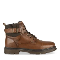 Bottines MARRON Homme Motif Uni Lacets