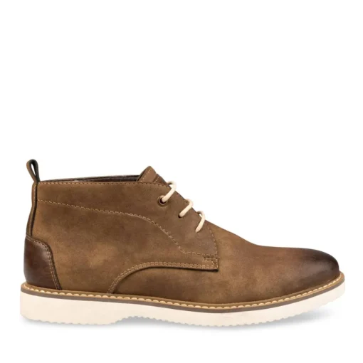 Bottines MARRON Homme Motif Uni Lacets