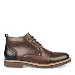 Bottines MARRON Homme Motif Uni Lacets