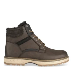 Bottines MARRON Homme Motif Uni Lacets