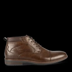 Bottines MARRON Homme Motif Uni Lacets