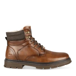 Bottines MARRON Homme Motif Uni Lacets