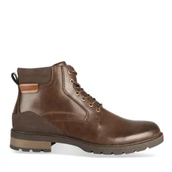 Bottines MARRON Homme Motif Uni Lacets