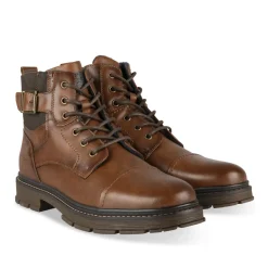 Bottines MARRON Homme Motif Uni Lacets