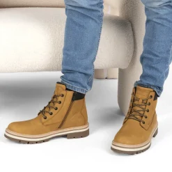 Bottines MARRON Homme Motif Uni Lacets