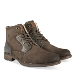 Bottines MARRON Homme Motif Uni Lacets