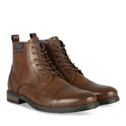 Bottines MARRON Homme Motif Uni Lacets