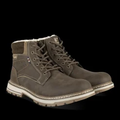 Bottines MARRON Homme Motif Uni Lacets