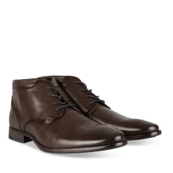 Bottines MARRON Homme Motif Uni Lacets
