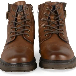 Bottines MARRON Homme Motif Uni Lacets