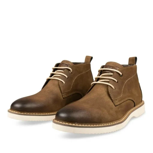 Bottines MARRON Homme Motif Uni Lacets