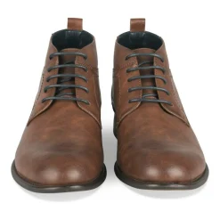 Bottines MARRON Homme Motif Uni A Enfiler