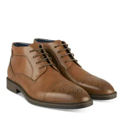 Bottines MARRON Homme Motif Uni Lacets