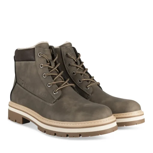 Bottines MARRON Homme Motif Uni Lacets