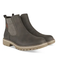 Bottines MARRON Homme Motif Uni Elastique + Fermeture éclair