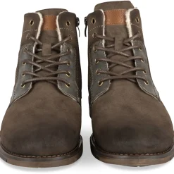 Bottines MARRON Homme Motif Uni Lacets