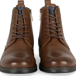 Bottines MARRON Homme Motif Uni Lacets