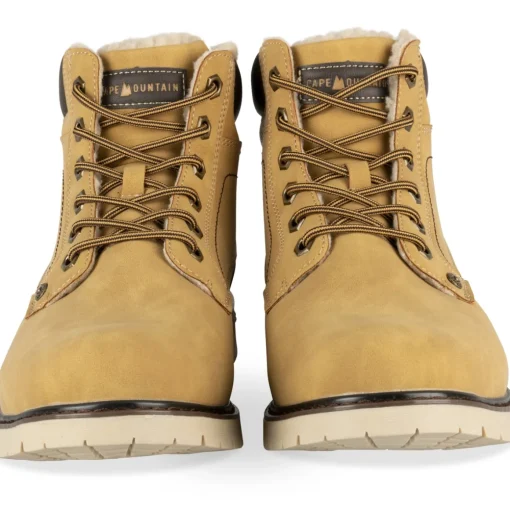 Bottines MARRON Homme Motif Uni Lacets