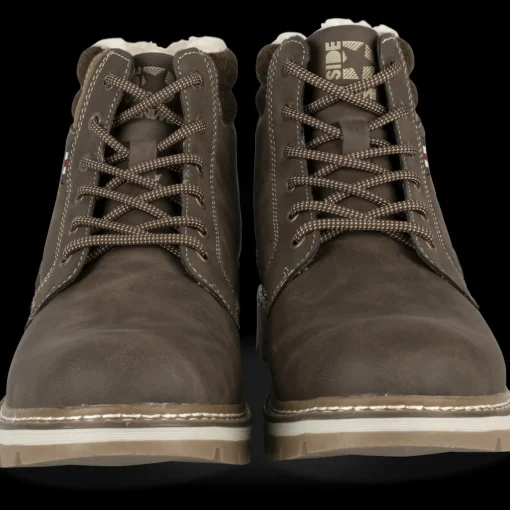 Bottines MARRON Homme Motif Uni Lacets
